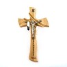 Kruisbeeld van eikhout met Christus in zilver. 20/11 cm