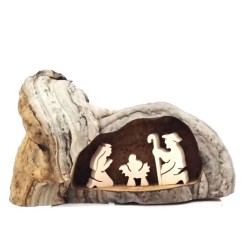 Kerststal gesneden houten paddestoel.9/10 cm