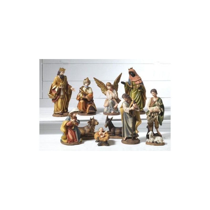 Crèche 11 sujets résine de 36 à 57 cm