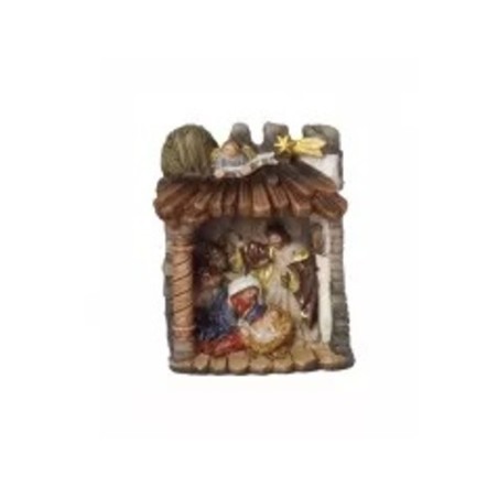 Kerststal 6 cm handgeverfd hars