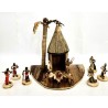 Crèche 11 sujets avec hutte et palmier