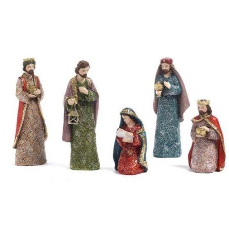 Crèche 5 sujets 19.2cm résine