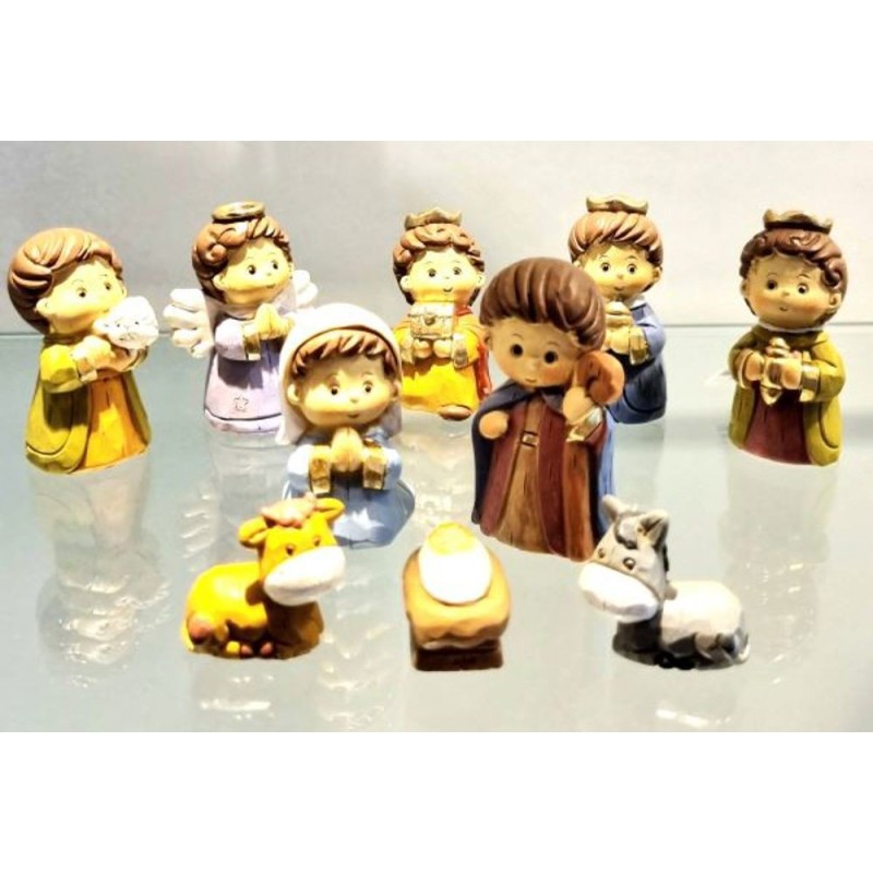 Kerststal 10 onderwerpen 6 cm hars