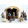 Crèche sujet en tissu avec étable