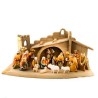 Crèche composée de 20 pièces en bois avec étable.10 cm