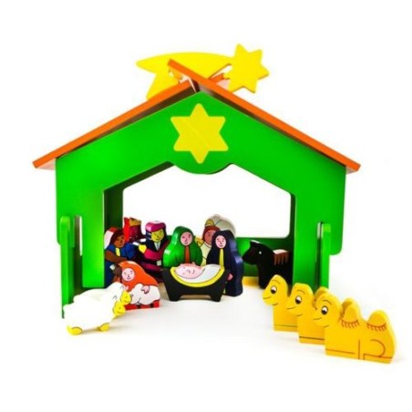Crèche avec étable en bois à assembler