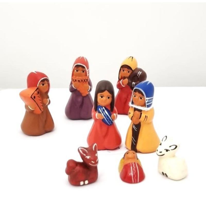 Crèche en terre cuite 8 sujets