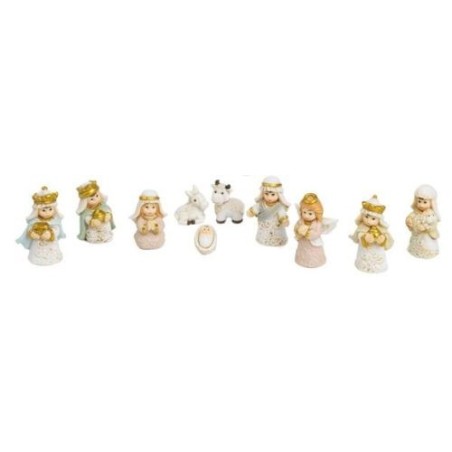 Crèche enfantine 10 sujets 4.8cm résine