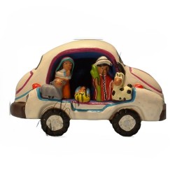 Kerststal kerst auto