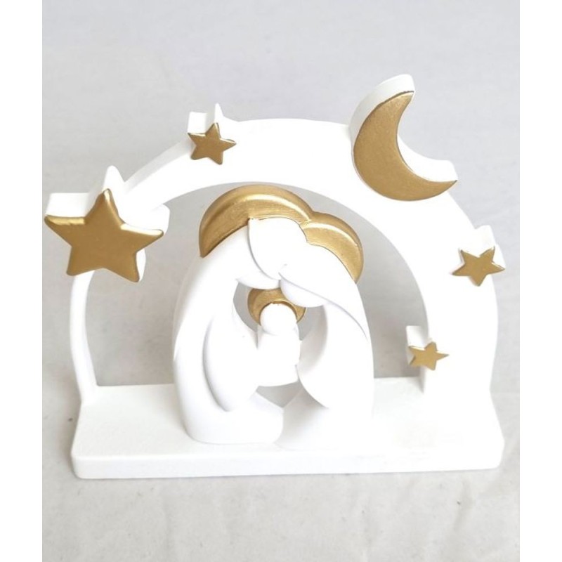 Crèche avec Sainte Famille stylisée 11cm