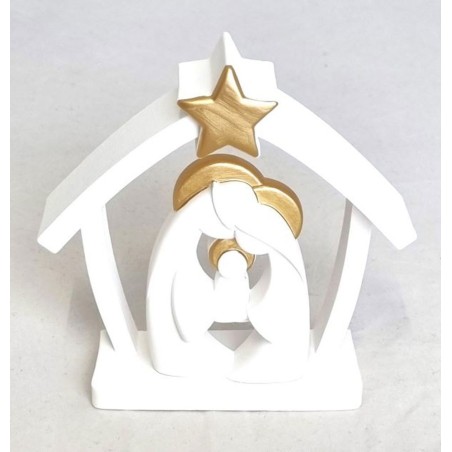 Crèche  avec Sainte Famille stylisée 13cm