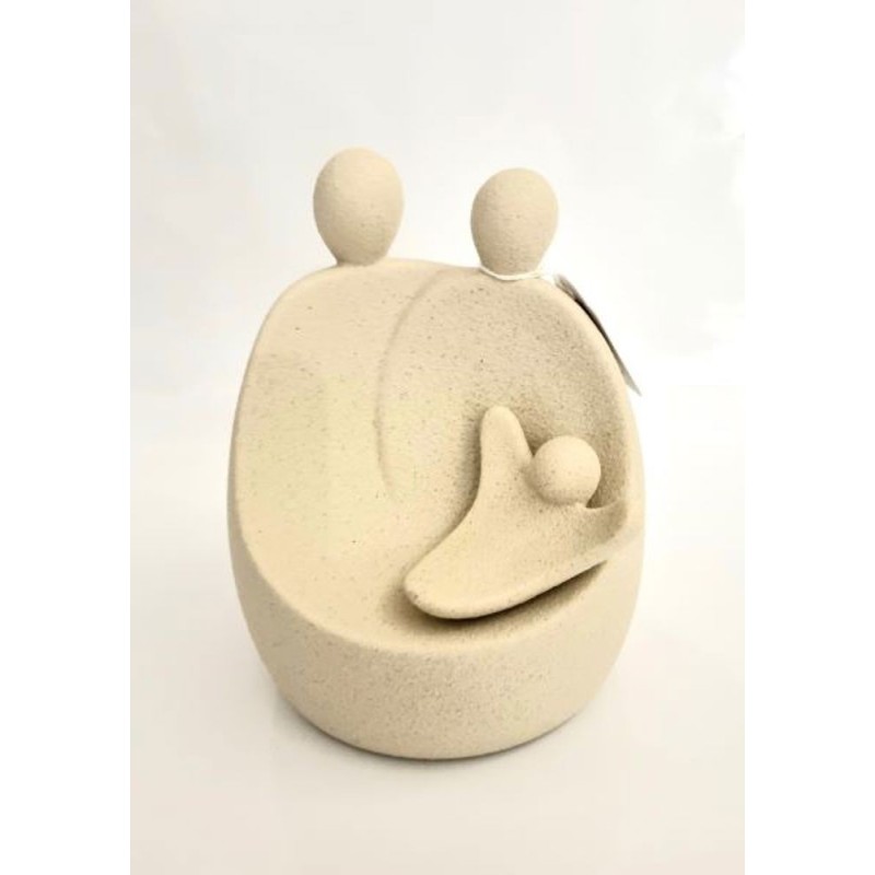 Beeld van de Heilige Familie van keramiek. 15 cm