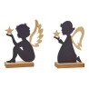 Zwarte en gouden engel metalen silhouet