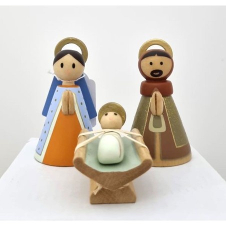 Sainte famille en bois doré