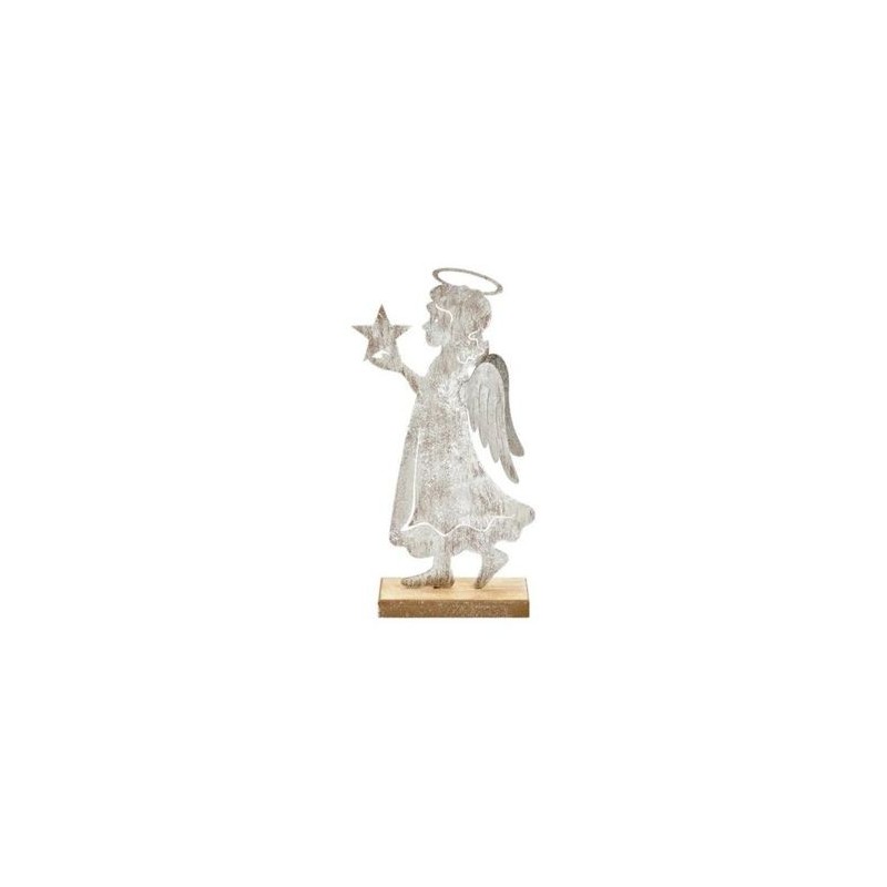 Ange silhouette métal argenté 28x15x6cm