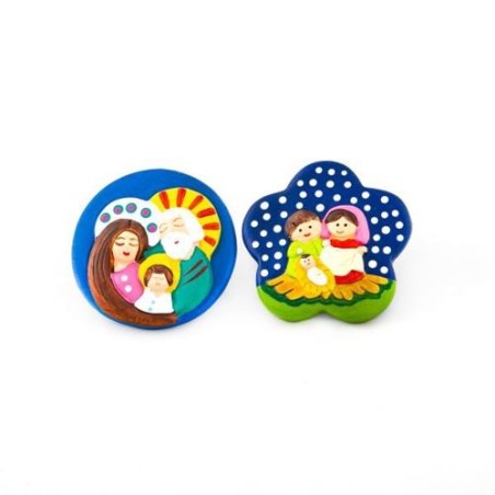 Magnet de la Sainte Famille en terre cuite