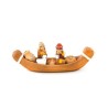 Kerststal in een kano van terracotta