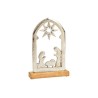 Kerststal silhouet kop metalen houten drager 27x18x5cm