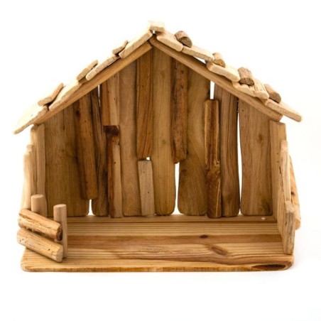 Houten stal voor kerststal.40/20/30 cm
