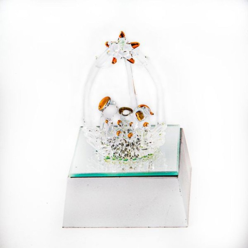 Mini crèche en plastique avec lumière