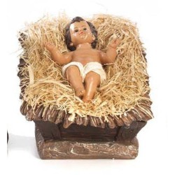 Enfant Jésus avec lit 26.5cm pour crèche
