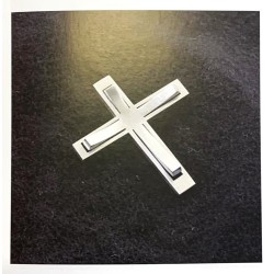 Croix moderne métal inoxidable 12x11x2 cm