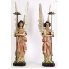 2 Statues Anges porte chandelier 87x16.5cm résine (paire gauche/droite)