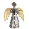 Bougeoir avec ange et étoile (fabriqué à la main en Haïti)  21 cm