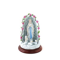 Grotte avec l'Apparition de Lourdes en biscuit. 14.5 cm