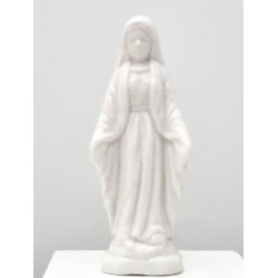 Beeld van de Miraculeuze Maagd in wit keramiek. 8 cm