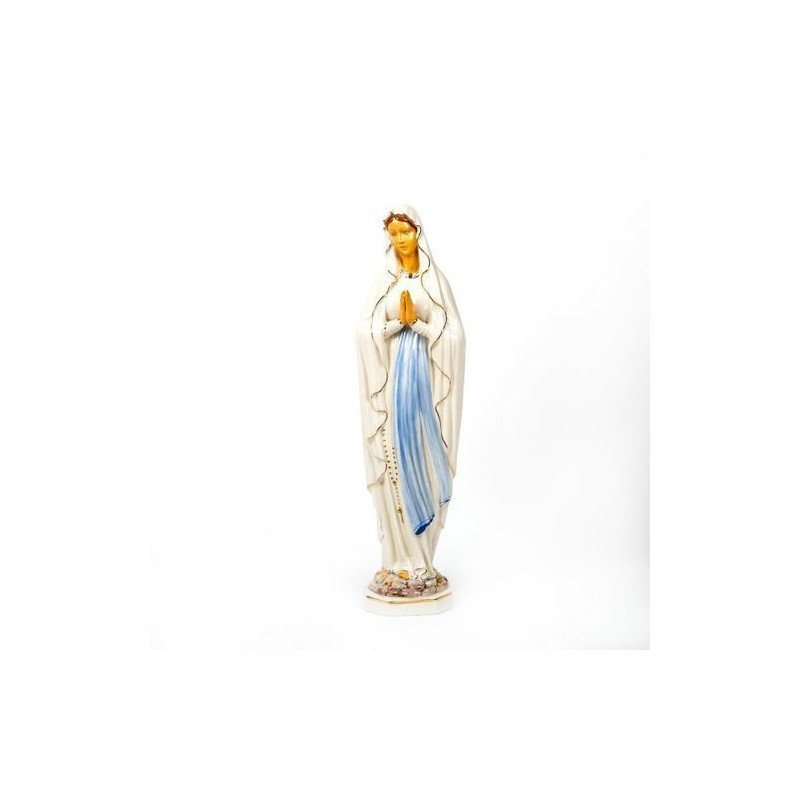 Statue de Notre Dame de Lourdes en porcelaine. 64 cm