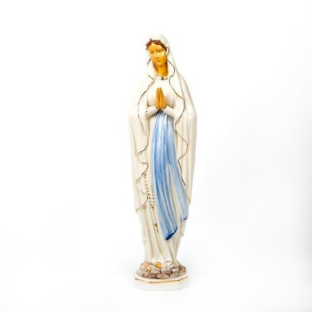 Statue de Notre Dame de Lourdes en porcelaine. 64 cm
