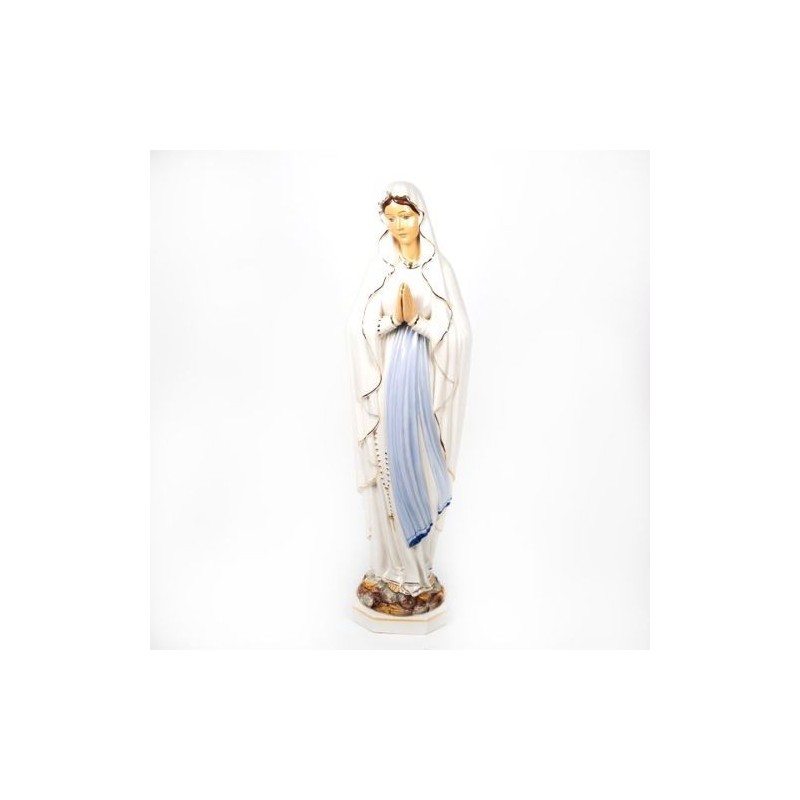 Statue de Notre Dame de Lourdes en porcelaine. 86 cm