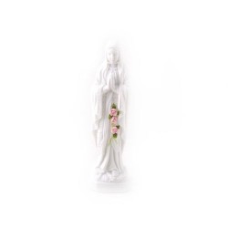 Statue lumineuse de Notre Dame de Lourdes en biscuit. 20 cm