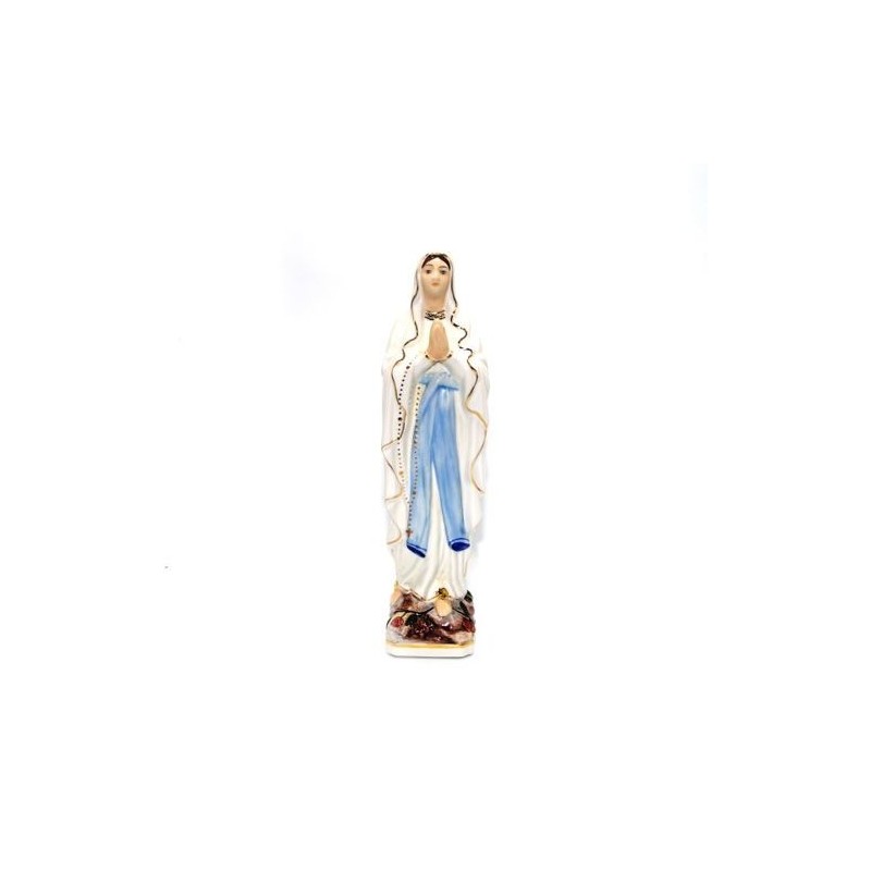 Statue de Notre Dame de Lourdes en porcelaine. 38 cm
