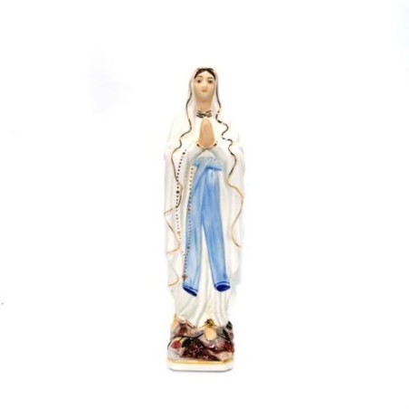 Statue de Notre Dame de Lourdes en porcelaine. 38 cm