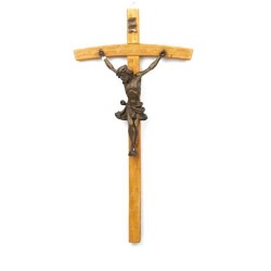Crucifix en résine avec Christ en bronze. 55 cm