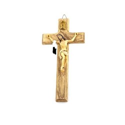Crucifix en résine imitation bois. 15.5 cm