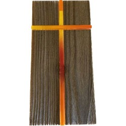 Cadre bois avec insert Croix en verre orange 25x12cm