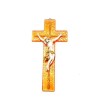 Glazen kruisbeeld met hars Christus.15/7 cm