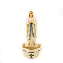 Bénitier de la Vierge de Lourdes en porcelaine