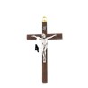 Houten kruisbeeld met zilveren Christus