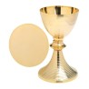 Calice avec patène doré. 21 cm