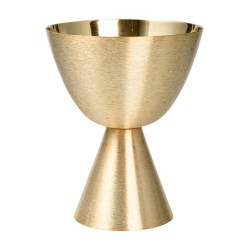 Kelk in geborsteld goud metaal H: 15cm