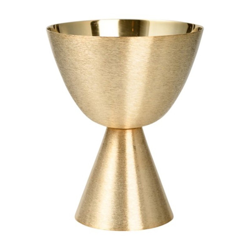 Kelk in geborsteld goud metaal H: 15cm