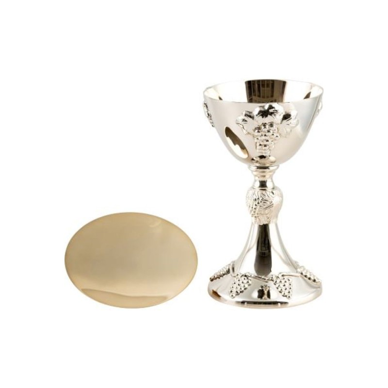 Calice plaqué argent intérieur plaqué or H:21.5cm