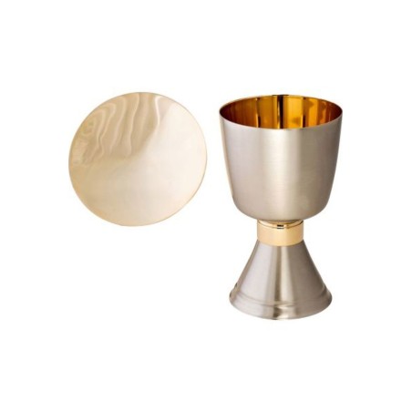 Calice plaqué argent brossé intérieur plaqué or H:17cm