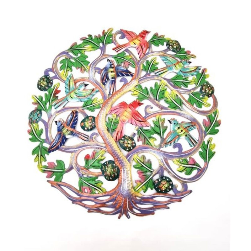 Arbre de vie Fruit à pain coul D36cm fabriqué main Haiti