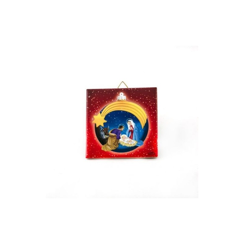 Decoratieve tegels met kerstbeeld. 9,8 cm