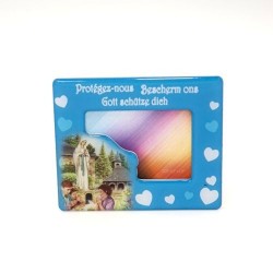 Porte-photos magnétique bleu de Banneux avec inscription